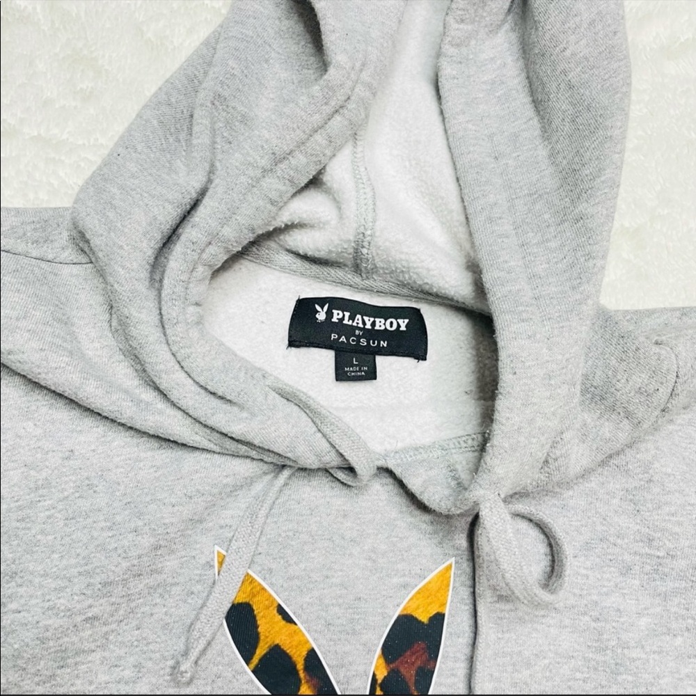 Playboy Hoodie With an animal Print Logo on the front. - Picture 6 of 6